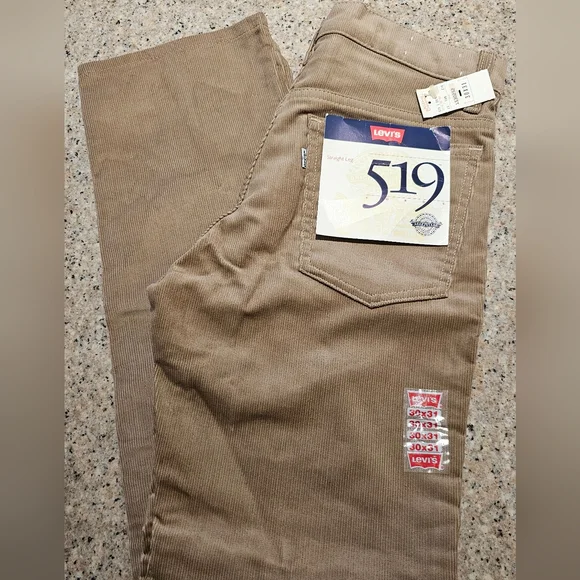 Vintage LEVIS 519 Corduroy Tan Straight Leg Pants 30X31 NWT